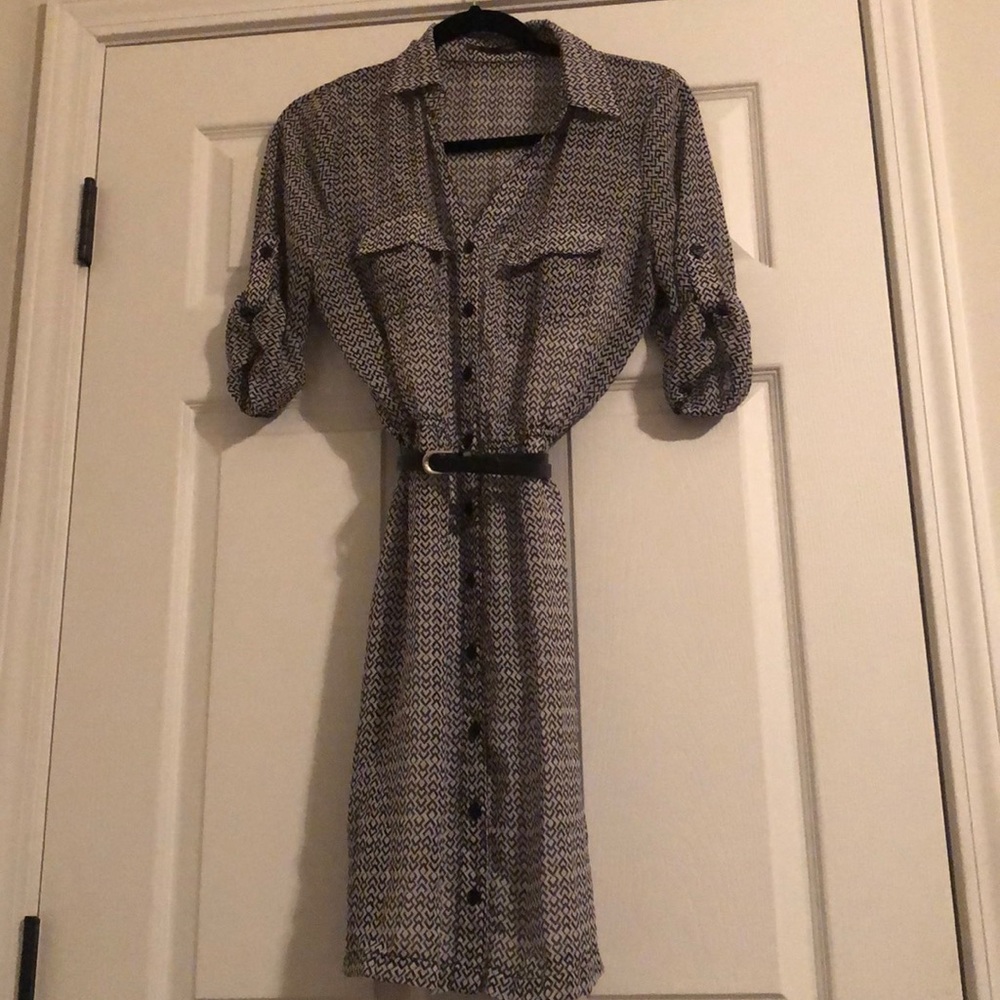 Maurices Geometric Print Belted Dress